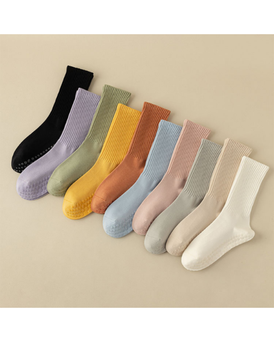 パステルカラーリブ編みヨガソックス 3499