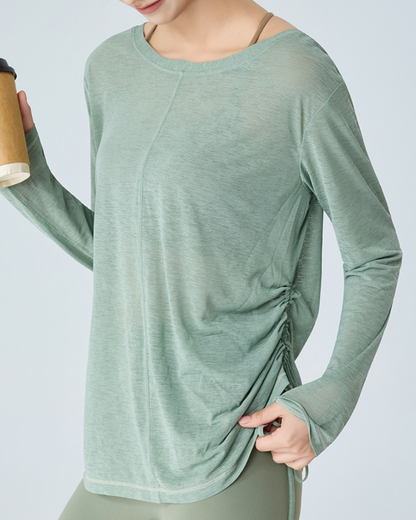 前後2wayドローストリングシアーロングスリーブ 3982