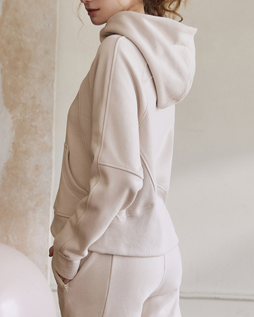 サムホールラグランスリーブスウェットパーカー 3941