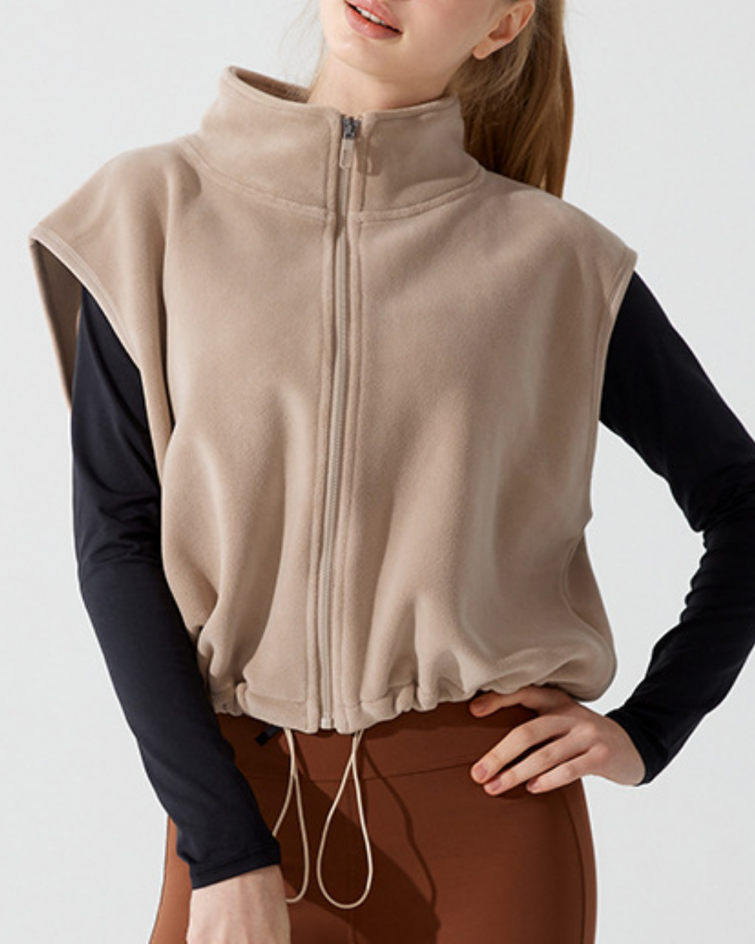 スタンドカラーウォームドロストベスト 3928