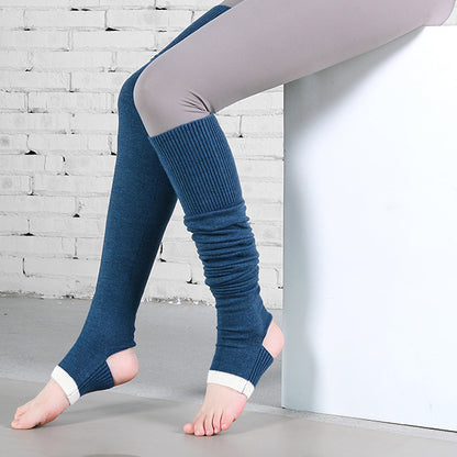 Bicolor Rib Yoga Leg Warmers 3150