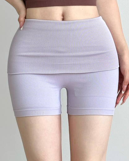 リブ編みロールアップショートパンツ 4031