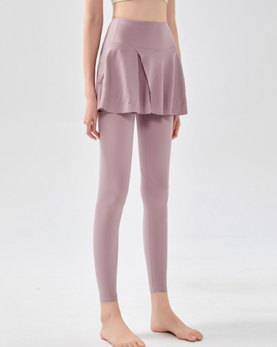 くすみフレアスカートヨガレギンス 3371