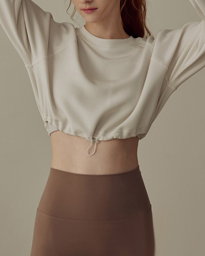 ドロストヘムスウェットクロップドプルオーバー 2834