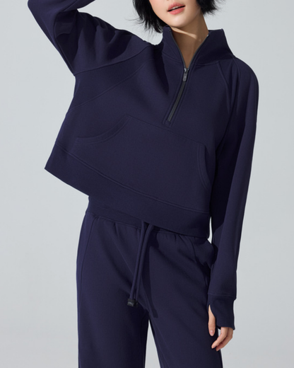 スタンドカラーハーフジッププルオーバー 3953