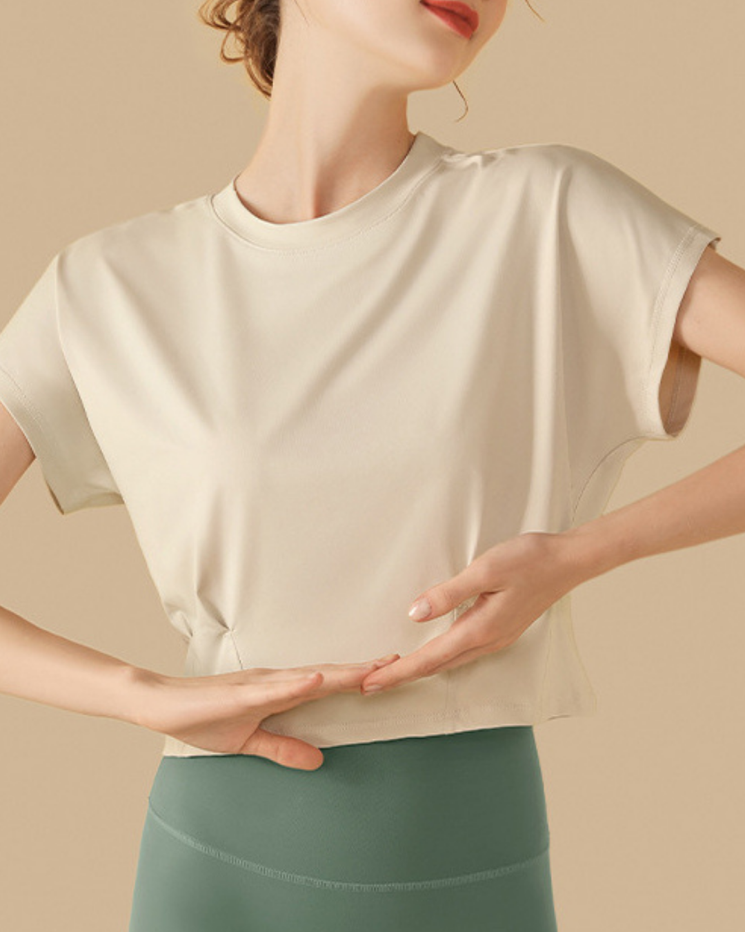 ウエストタッククロップドカットソー 3011