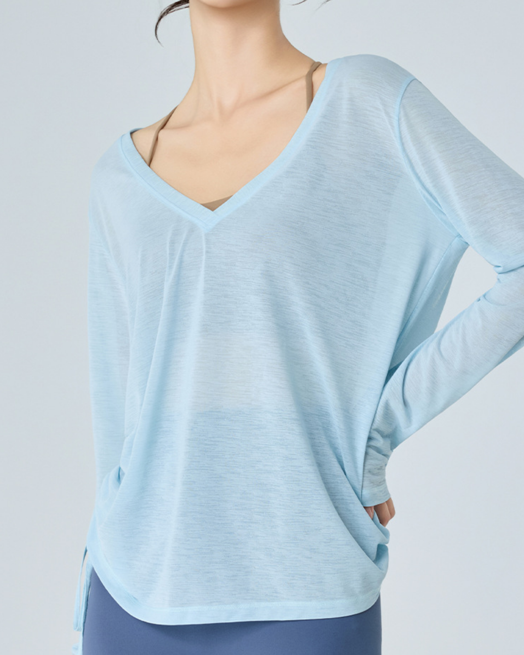 前後2wayドローストリングシアーロングスリーブ 3982