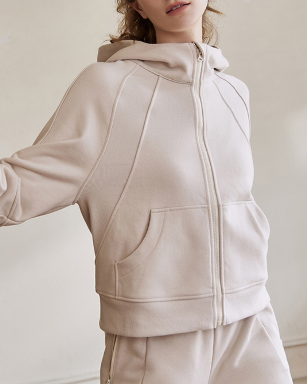 サムホールラグランスリーブスウェットパーカー 3941