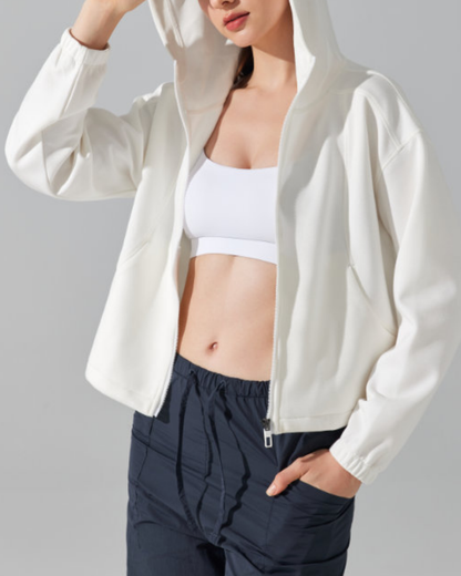 ウエストドロストストレッチジップフーディー 3918