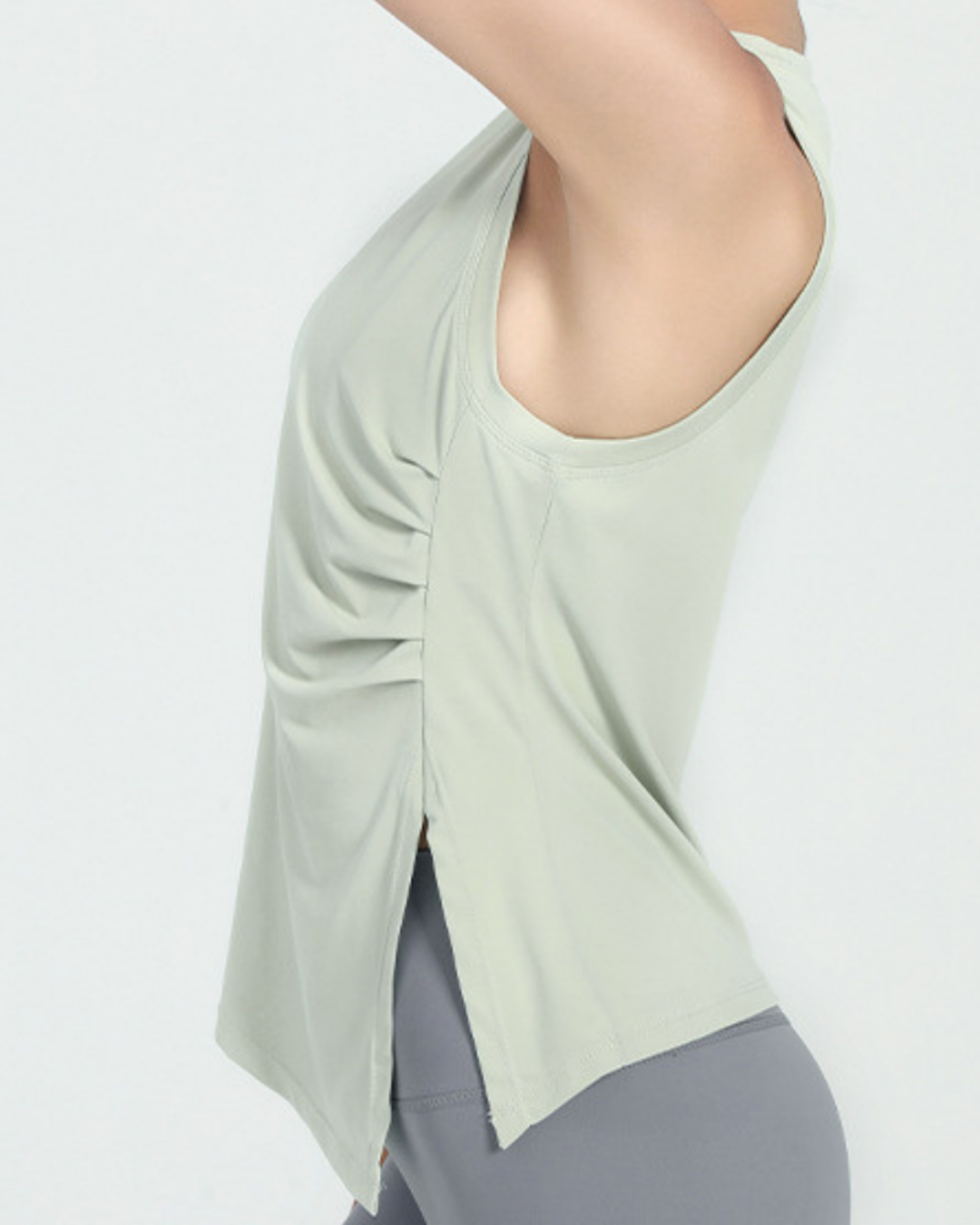 Side pleated long tank 2642