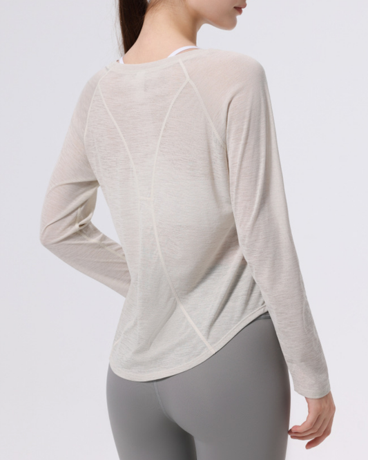 エコルスクルーネックシアーカットソー 3955