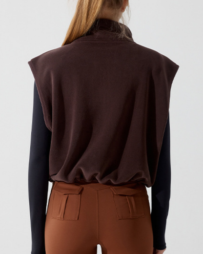 スタンドカラーウォームドロストベスト 3928