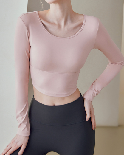 シレーヌバッククロスヨガロングトップ 3959