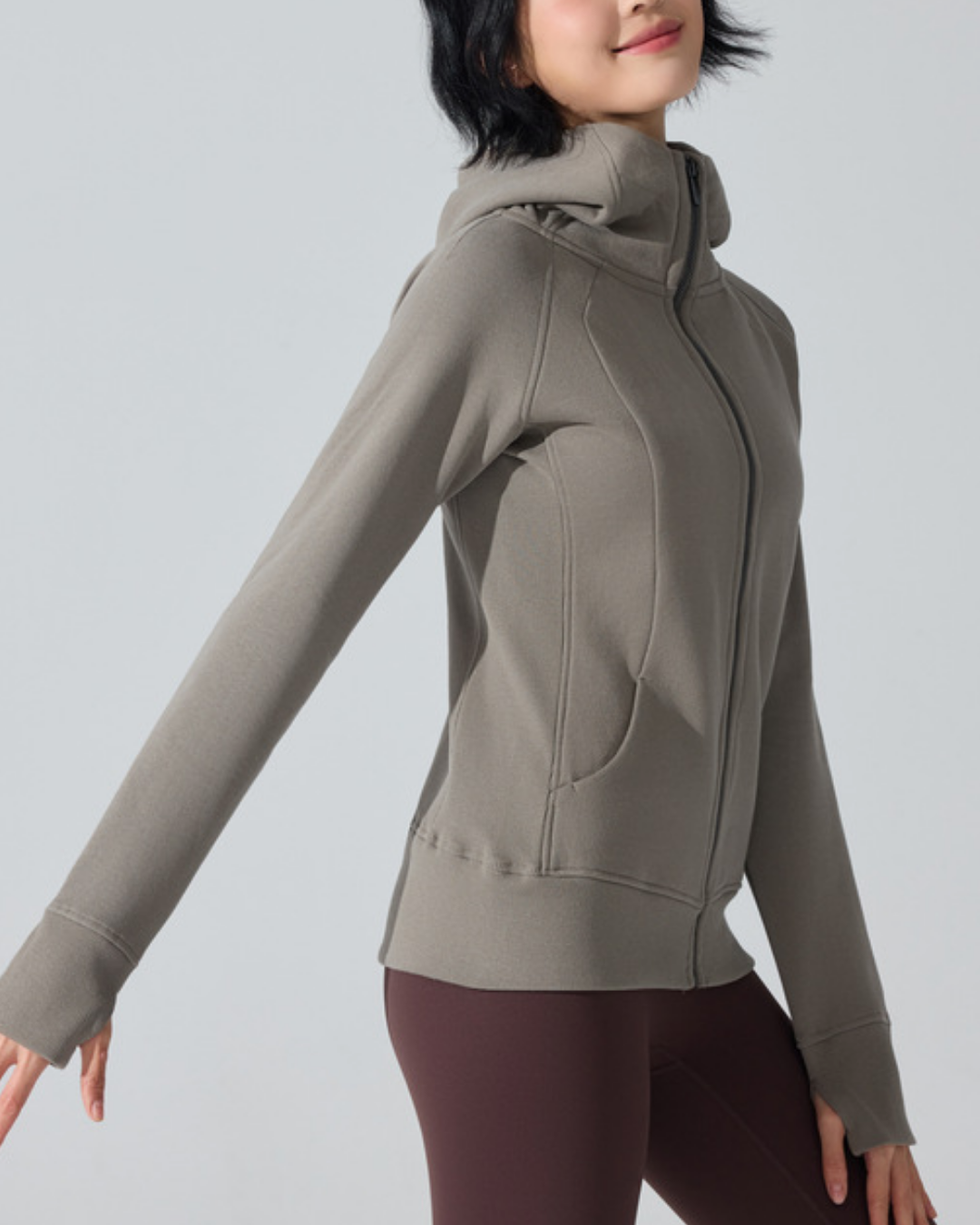 ハイネックサムホールフルジップフーディー 3947