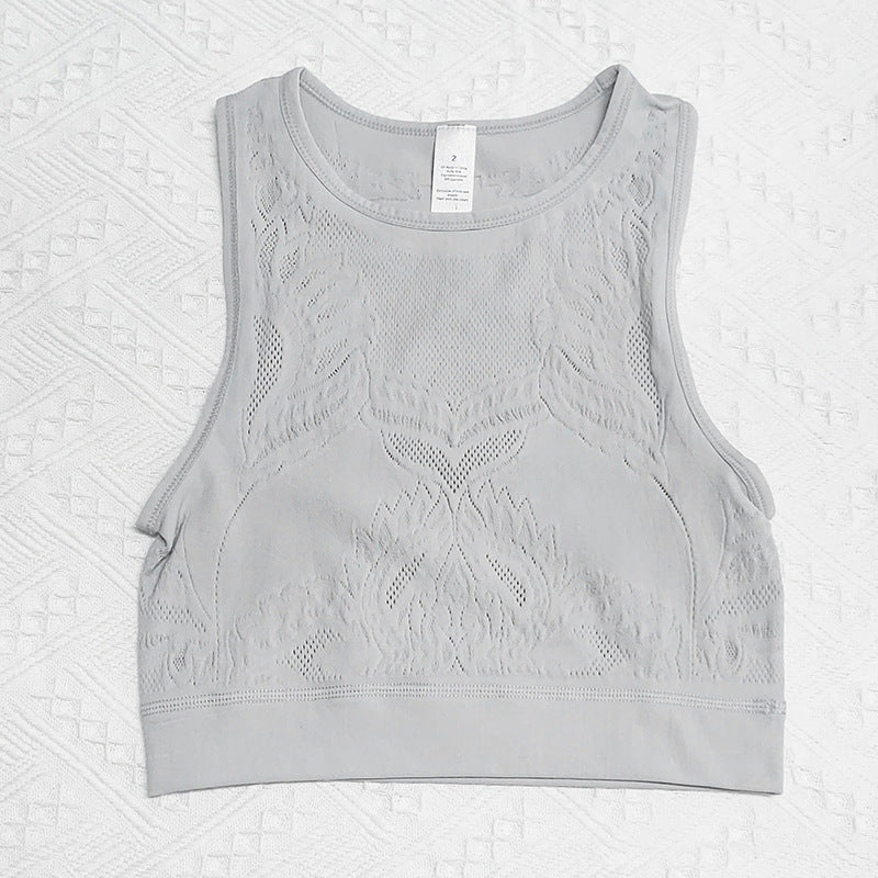 Mesh lace yoga top 2421