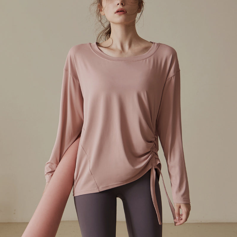 くすみサイドシャーリングカットソー 3089 – ヨガウェア専門店