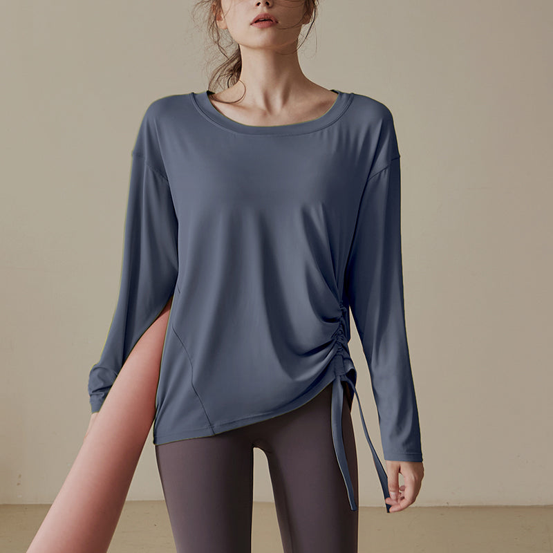 くすみサイドシャーリングカットソー 3089 – ヨガウェア専門店