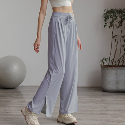 UV cut slit drape wide pants 3083