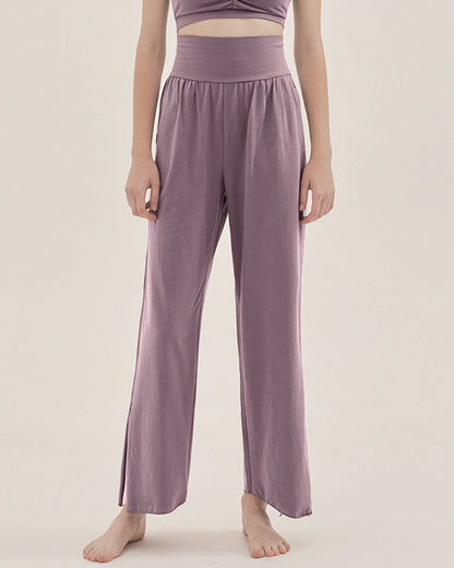 Beautiful waist fit slit hem yoga pants 2143