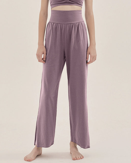Beautiful waist fit slit hem yoga pants 2143