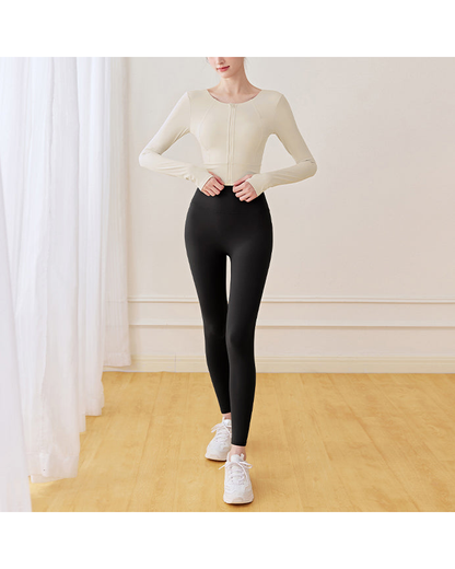 シュエットフロントジップヨガトップ 3124