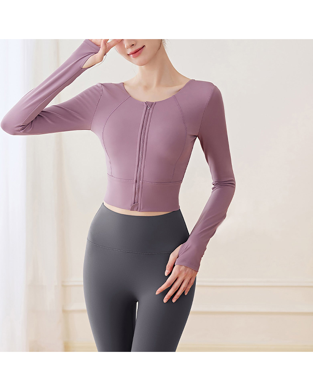 シュエットフロントジップヨガトップ 3124