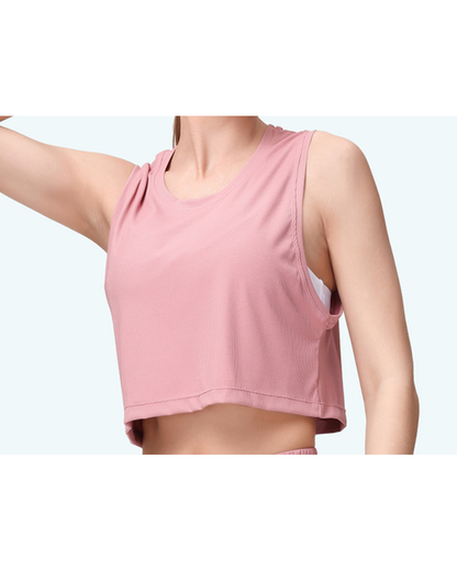 ワッフルバックスリットヨガタンク 3308
