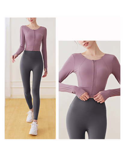 シュエットフロントジップヨガトップ 3124