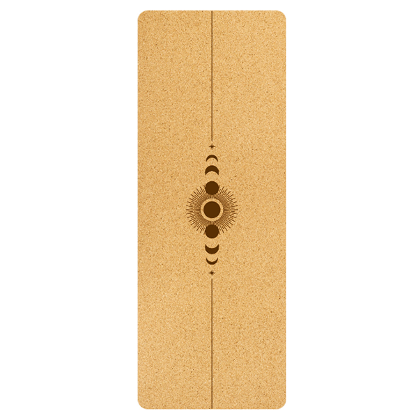 Cork wide yoga mat 5mm solar eclipse or moon phase 2178