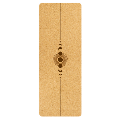 Cork wide yoga mat 5mm solar eclipse or moon phase 2178