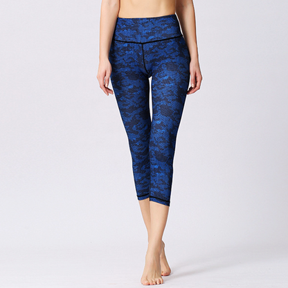 Yoga 3/4 Leggings Blue Python 2274