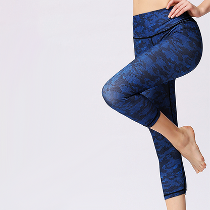 Yoga 3/4 Leggings Blue Python 2274