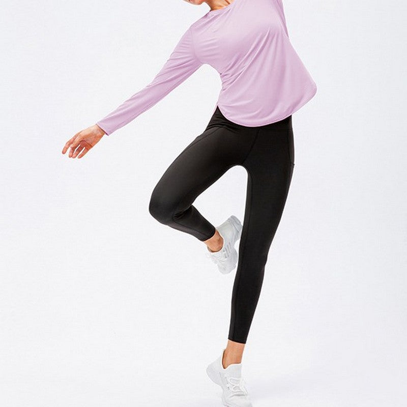 Round hem yoga long sleeve 2068