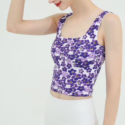 Floral U-back yoga tank 2354