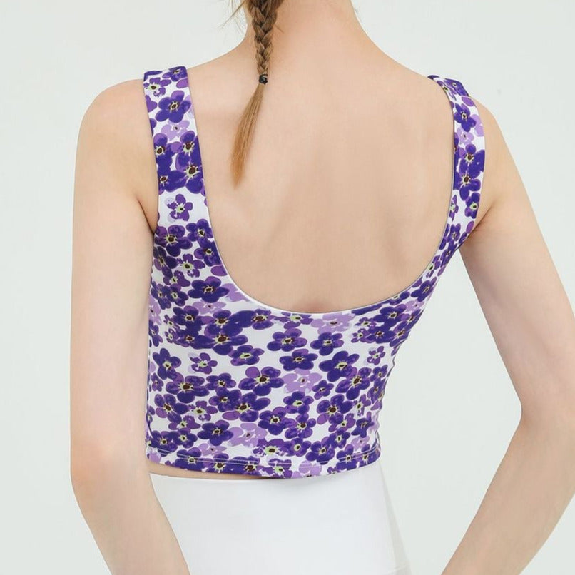 Floral U-back yoga tank 2354