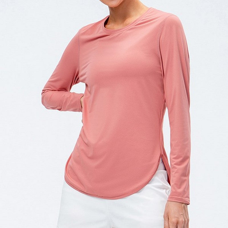 Round hem yoga long sleeve 2068