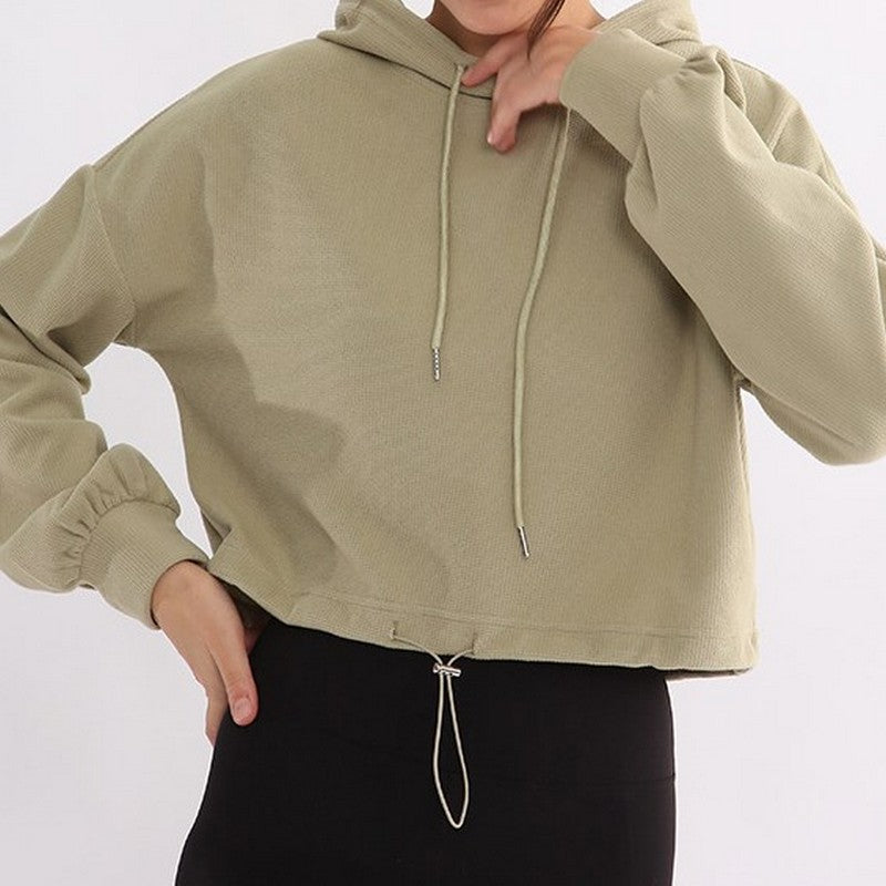 cropped string hoodie 2080