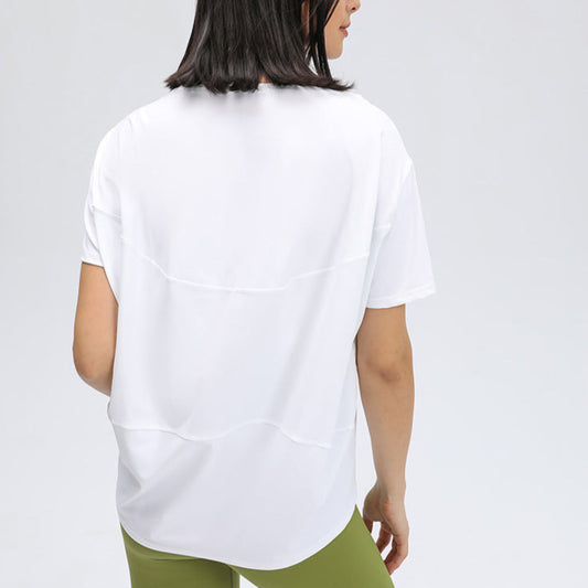 Round neck long T-shirt 2367