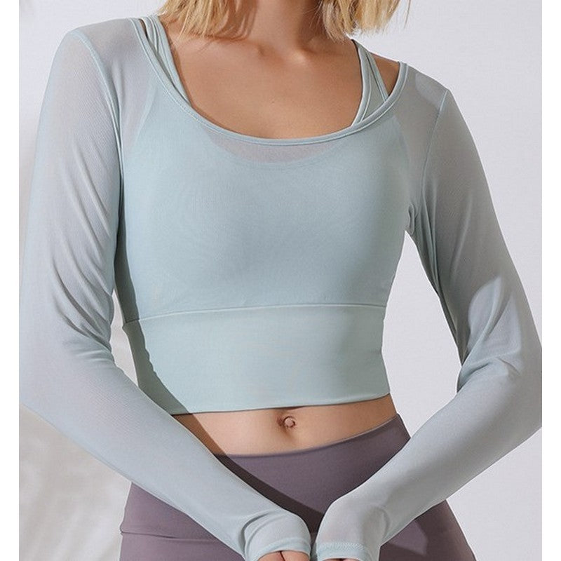 Oblong neck layered top 2231