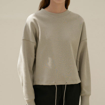 Cropped drawcord sweatshirts 2081