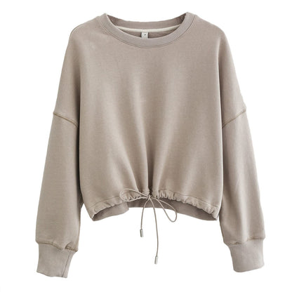 Cropped drawcord sweatshirts 2081