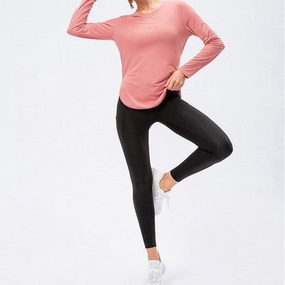 Round hem yoga long sleeve 2068