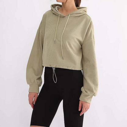 cropped string hoodie 2080