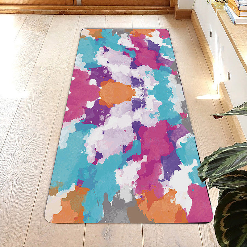 Suede slim yoga mat 6mm 1.3kg oil painting A 2202