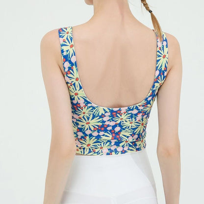 Floral U-back yoga tank 2354