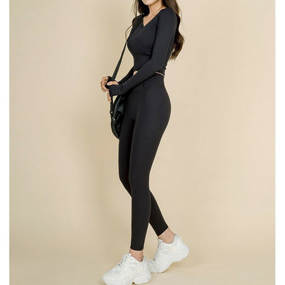 Wrap front leggings setup 2188