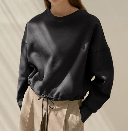 Cropped drawcord sweatshirts 2081