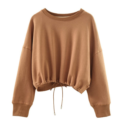 Cropped drawcord sweatshirts 2081