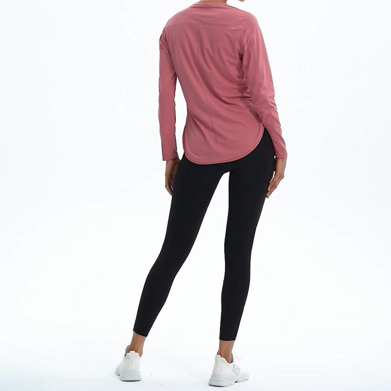 Round hem yoga long sleeve 2068